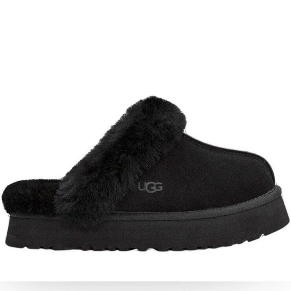 UGG Women's Black Fur Slippers size 8